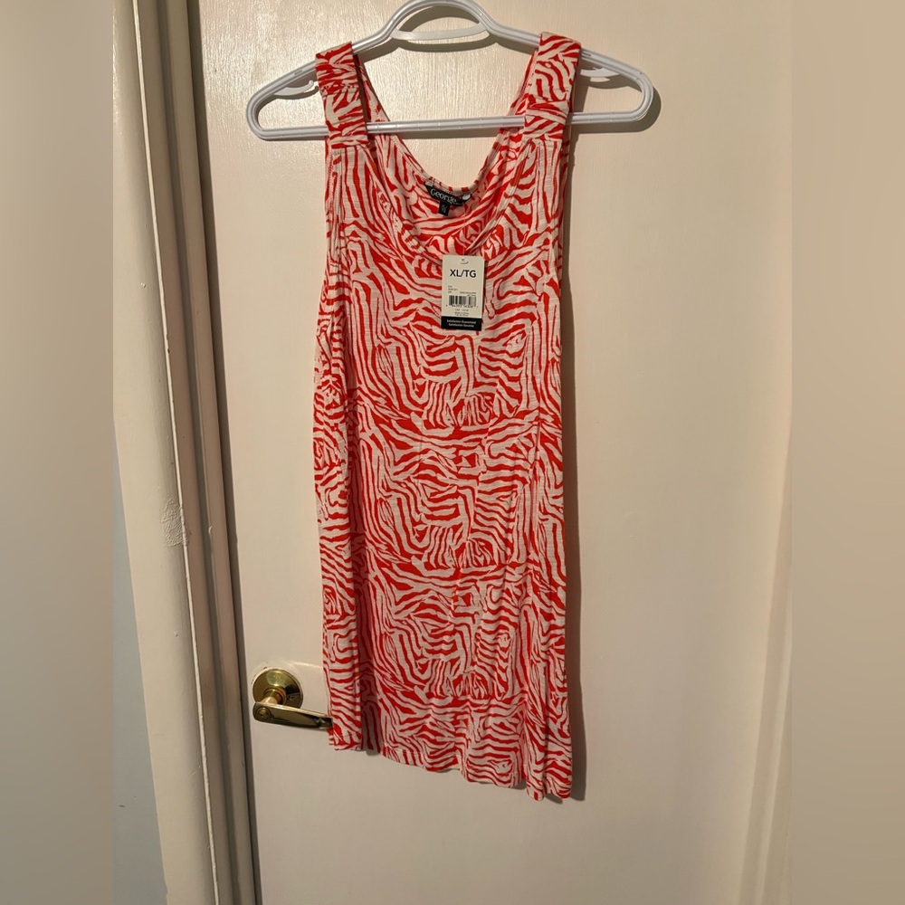 George Vibrant Red and White mini dress